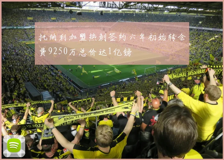 托纳利加盟热刺签约六年初始转会费9250万总价达1亿镑